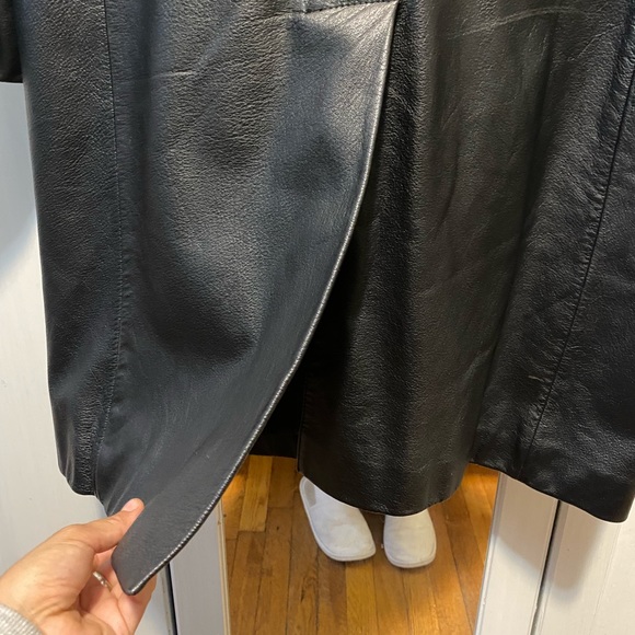 J. Percy vintage black leather coat - Picture 4 of 4